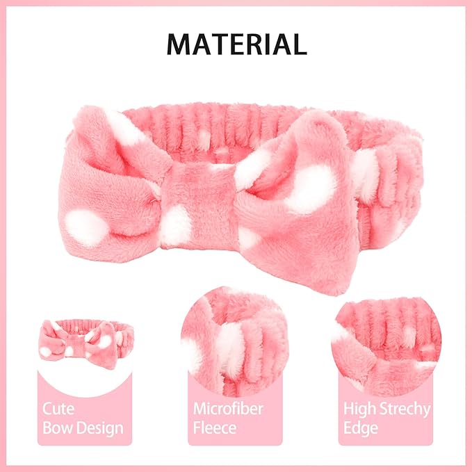 AMCAMI 8 Pack Skincare Spa Headband for Washing Face Makeup Face Wash Headband for Women Facial Towel Hairbands Spa Party Supplies for Girls Women