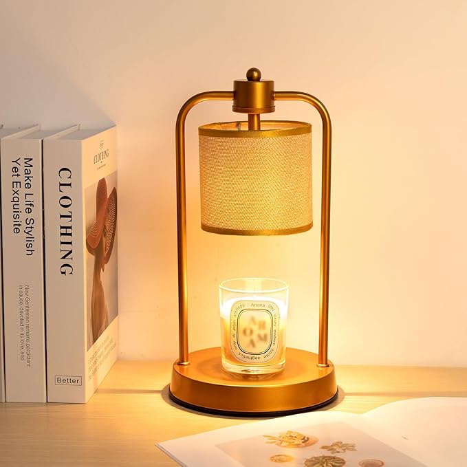 Candle Warmer Lamp Electric with Timer: Wax Melts Warmer - Dimmable Candle Warmer with Replacement Bulbs, Bedroom Home Decor Compatible with Various Candles