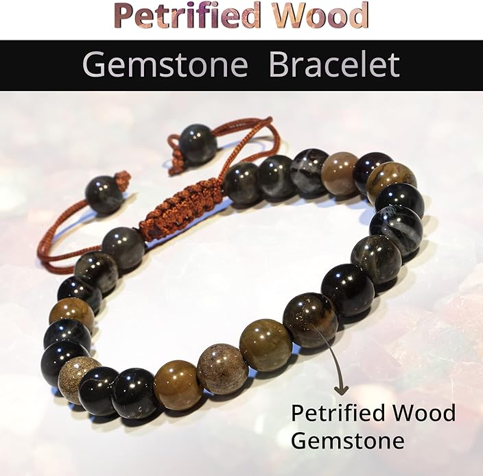 Energy Protection Crystal Handmade Adjustable Bead Bracelet Perfect for Men, Women’s Gift - Gemstone Healing Stretch Bracelet Pulsera Para Hombre Mujer Stocking Stuffer