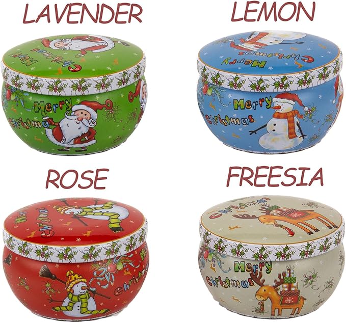 Christmas Scented Candle Set – Holiday Soy Wax Aromatherapy Candles for Home Décor, Winter Relaxation & Stress Relief, Festive Gift for Women, Stocking Stuffers, Secret Santa