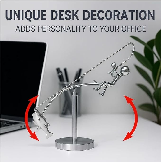 Fisherman Balancing Sculpture - Kinetic Balance Art Decor, The Fisherman Balancing Sculpture Ornament, Creative Balancing Sculpture for Home Office (1PCS)