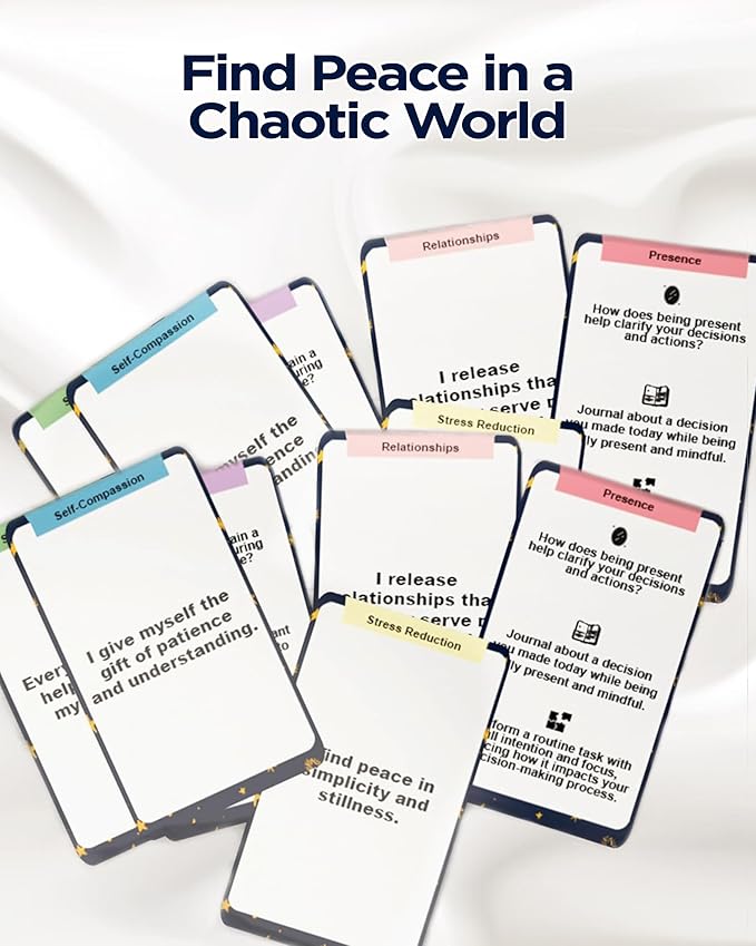 Daily Affirmation Cards for Men & Women, Positive Motivational Mental Health Therapy, Meditation, Stress Relief & Self Care - Secret Manifestation & Mindfulness Birthday Gifts with Quotes - 80 Cards