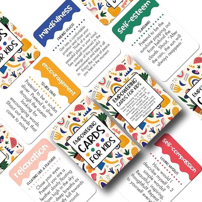Empowering Cards for Kids - Teaches Mindfulness, Affirmations, Self Esteem, Relaxation & More