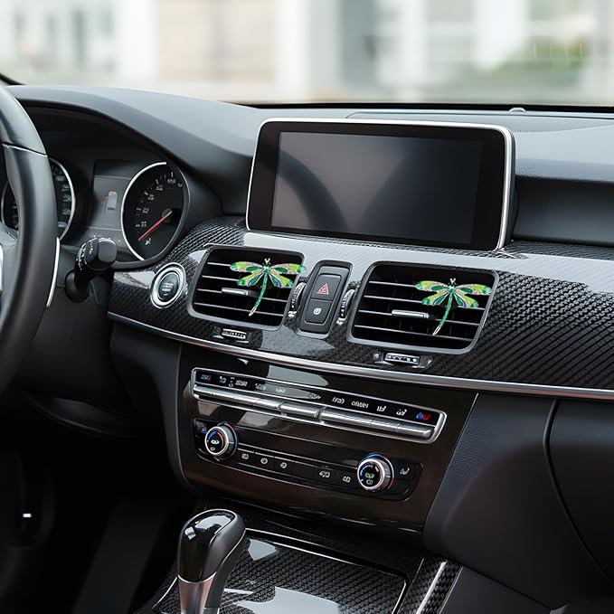 Dragonfly Car Vent Clips - 2Pcs Rhinestone Air Fresheners Bling Cars Dashboard Accessories, Cute Interior Diffuser Decor Gift for Women Lovers & Friends