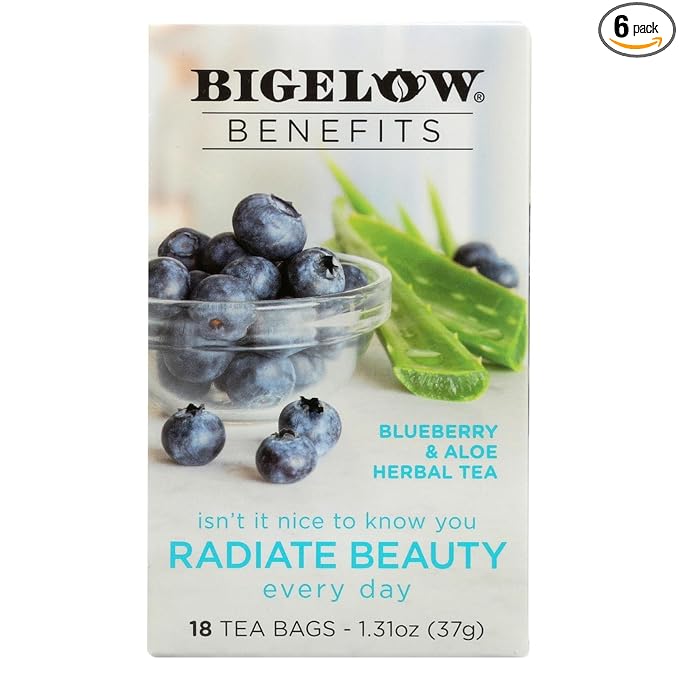 Bigelow Tea Blueberry and Aloe, Radiate Beauty (Pack of 6)