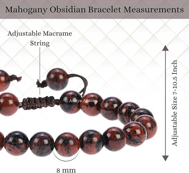 Energy Protection Crystal Handmade Adjustable Bead Bracelet Perfect for Men, Women’s Gift - Gemstone Healing Stretch Bracelet Pulsera Para Hombre Mujer Stocking Stuffer