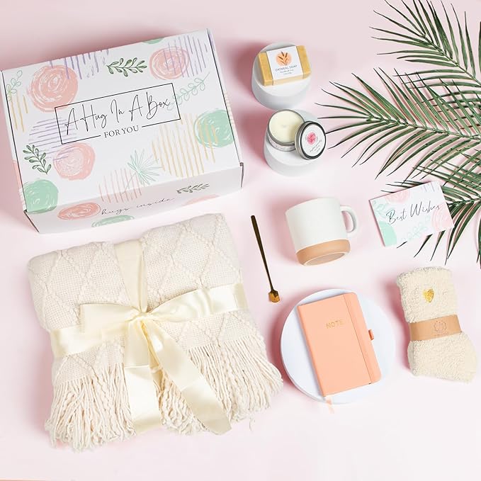 Self Care Get Well Soon Gifts for Women - Care Package Birthday Set Box for Women, Sympathy Gifts Inspirational Thank Thinking of You Basket Christmas Gift for Her Mom Girlfriend Wife Grandma Friend