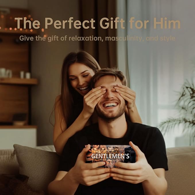 Men Essential Oils Set - 6 Premium Fragrance Oils for Diffusers for Home, Candles & Aromatherapy | Leather, Sandalwood, Cologne, Smoke Vanilla, Oak, Mahogany Scents | Gift Set for Men, Father's Day