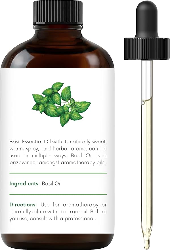 Handcraft Blends Basil Essential Oil – 1 Fl Oz – 100% Pure and Natural – Premium Grade Essential Oil for Diffuser and Aromatherapy, Skin, Massage, Candle and Soap Making Fragrance