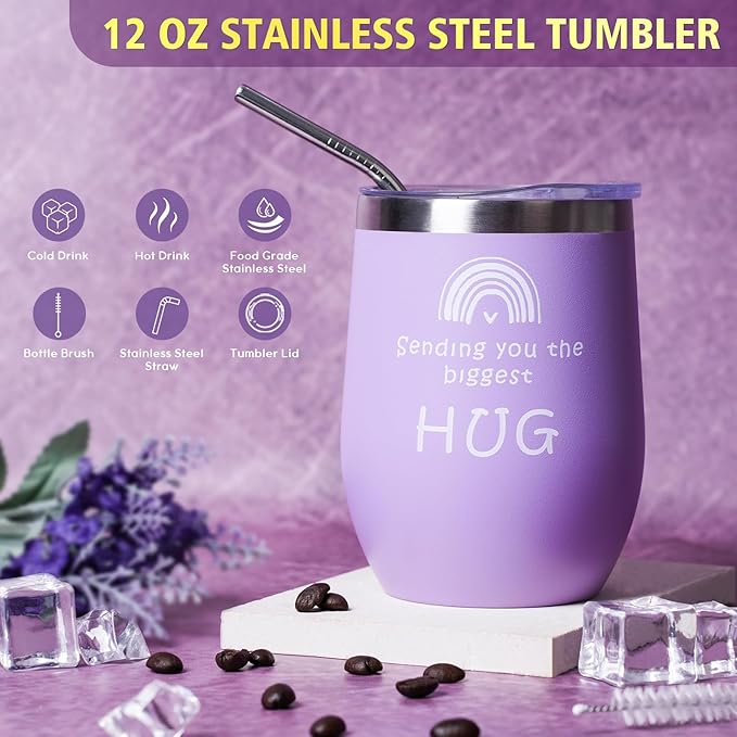 Get Well Gifts for Women, Thinking of You Gift Basket, Unique Self Care Package Relaxing Spa Gift Set, Birthday Gifts Box for Woman, Mothers Day Gifts for Mom Her Friend Wife Sister, Purple