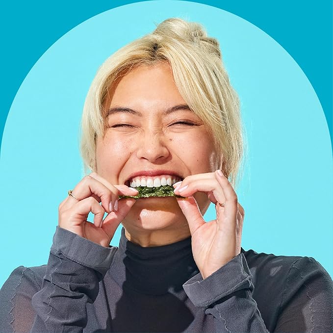 gimMe Organic Roasted Seaweed Sheets, Sea Salt, Keto, Vegan, Gluten Free, Great Source of Iodine and Omega 3’s, Healthy On-The-Go Snack for Kids & Adults, #1 Sea Salt, 0.17 Ounce (Pack of 40)