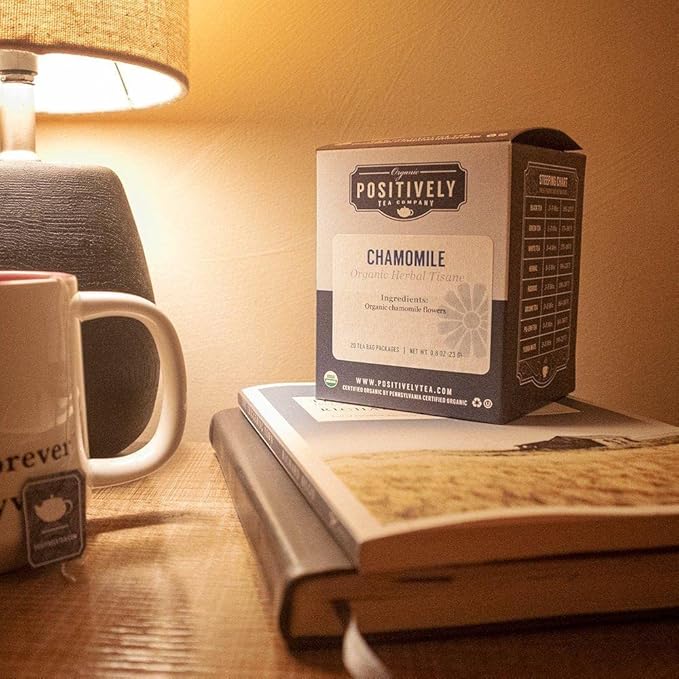 Organic Positively Tea Company, Chamomile Herbal Tea Bags, 20 Count