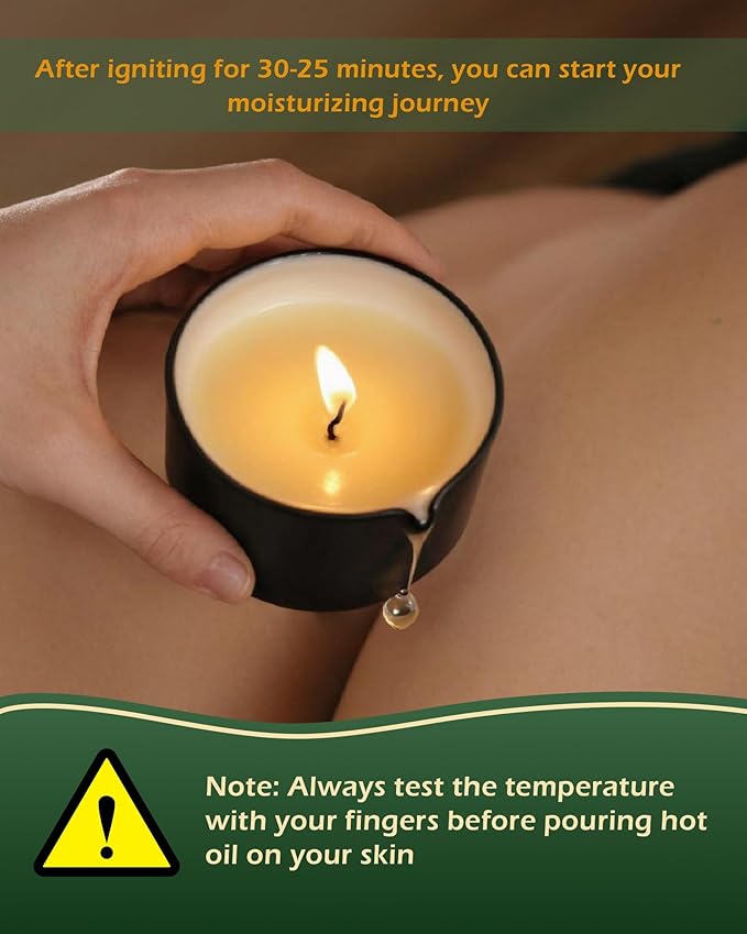 Soybean Wax Warming Massage Oil Candle for Stress Relief and Skin Moisturizing, Couples Massage, Romantic Gift SPA for Home Scented Candle Body Oil - Jasmine Scent 2.35 OZ