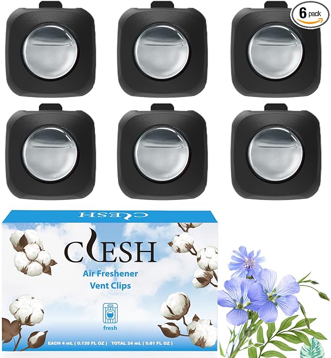 Car Air Fresheners, 6 Pack, Fresh, Car Fresheners Vent Clips, Long Lasting Air Freshener, Car Refresher for Men Women