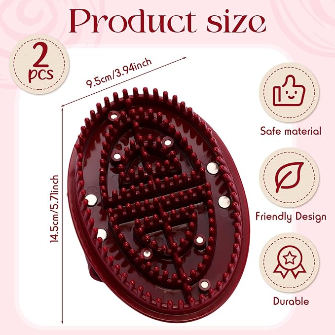 2 Pcs Meridian Massage Brush Magnetic Full Body Meridian Brush Beauty Salon Massage Tools for Full Body SPA Massager Relaxation(Brown)