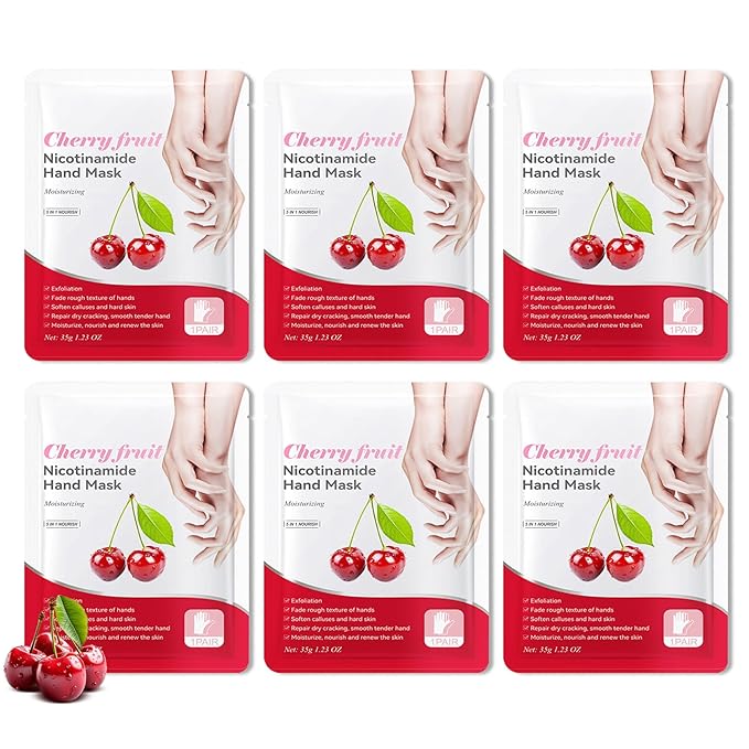 Hydrating Hand Masks, 6PCS Hand Mask Moisturizing Gloves for Men Women, Smooth Long Lasting Soft Exfoliating Hand Peeling Spa Mask Moisturizer Beauty Gift Set for Dry Cracked Rough Dull Hands (B)