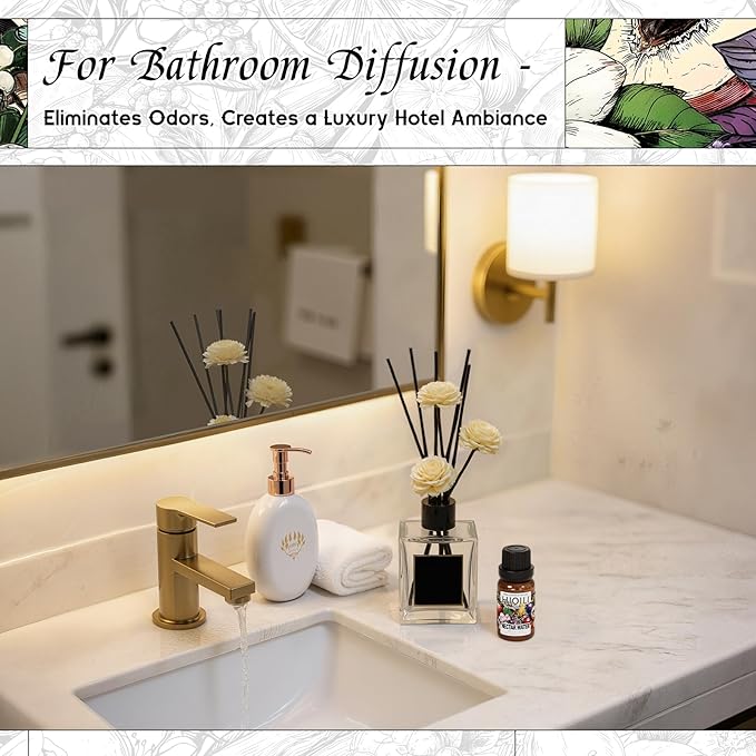 HIQILI Nectar Water Diffuser Oil, Long-Lasting Refill for Diffusers & Humidifiers, Hotel-Grade Scent Suitable for Home Use - 0.34 Fl Oz