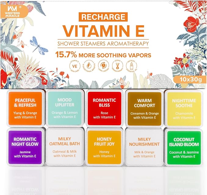 Shower Steamers Aromatherapy 10 Pack - Shower Bombs Birthday Gifts for Women, Men, Mom, Organic Essential Oils, Self Care, Stress Relief, Relaxation Home SPA Christmas