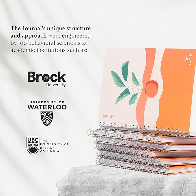 Switch Research Self-Love Journal - Self Care Journal for Women with Prompts - Mindfulness & Gratitude Journal, Therapist Recommended for Self Reflection & Personal Growth - Guided Writing Notebook A4