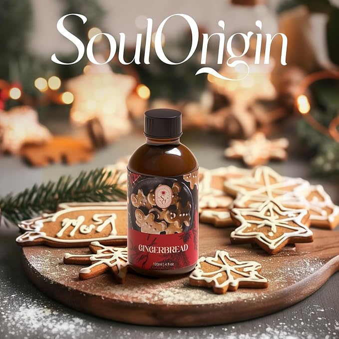 Winter Gingerbread Essential Oil 120ml (4 Fl Oz), Natural Holiday Fragrance Oils for Aromatherapy Essential Oil Diffuser, Fragrance Lamps Humidifier, Massage, Candle Making