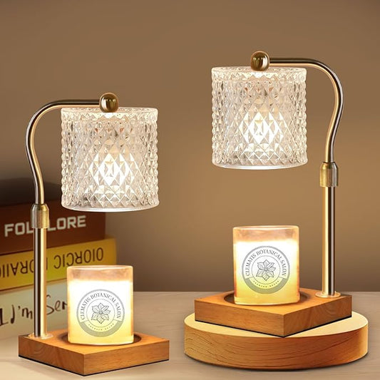 2 Pack Candle Warmer Lamp with Timer Dimmer Adjustable Height, Birthday Gifts for Women, House Warming New Home Decor Gifts for Mom, Electric Wax Warmer for Jar Candles, Clear