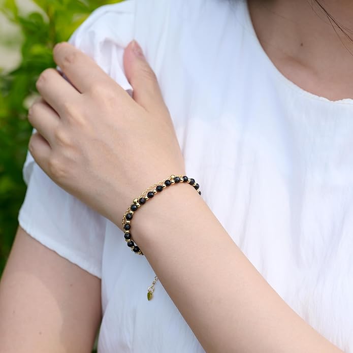 Farfume Crystal Bracelet Beaded Bracelets for Women 4mm Natural Stone Beads Gemstone Handmade Anxiety Jewelry Gifts