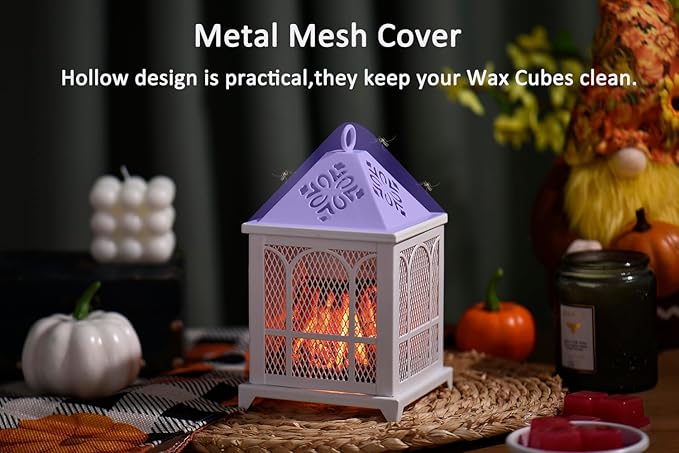 Dicimi Wax melt Warmer,4-in-1 Fireplace Wax Warmer,scentsy Wax Warmer for Scented Wax Cubes and Tarts or Fragrance Oils, Wax Burner for Home Office Bedroom Aromatherapy Present& Décor(House)