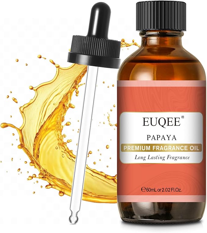 EUQEE Papaya Fragrance Oil, Premium Fragrance Essential Oil with Glass Dropper for Aromatherapy, Soap Candle Making - 2.02 Fl oz/ 60ml