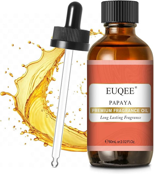 EUQEE Papaya Fragrance Oil, Premium Fragrance Essential Oil with Glass Dropper for Aromatherapy, Soap Candle Making - 2.02 Fl oz/ 60ml