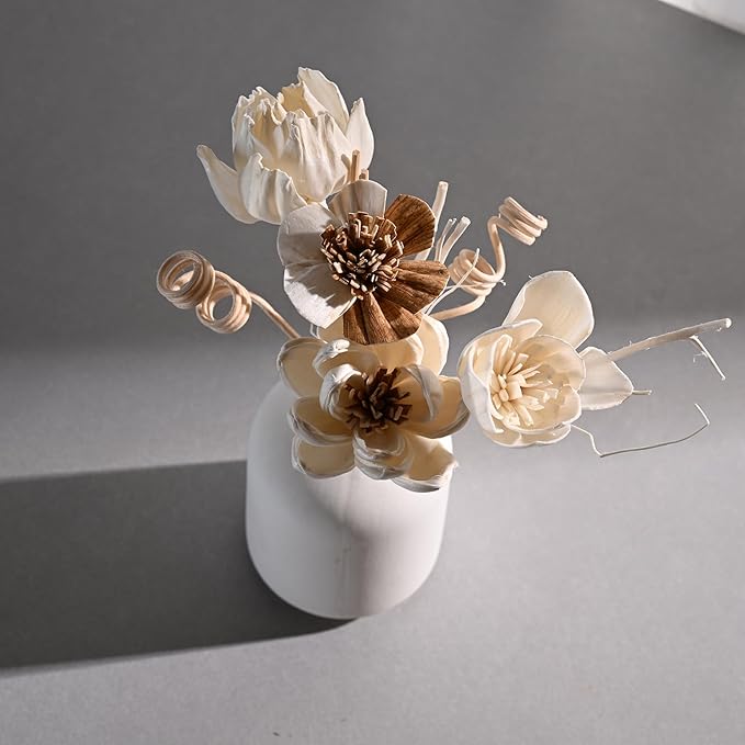 Reed Diffuser Sticks Set, Natural Paper Material, Flower Diffusers for Home Bathroom and Bedroom Decor, 12Pcs Exquisite Box