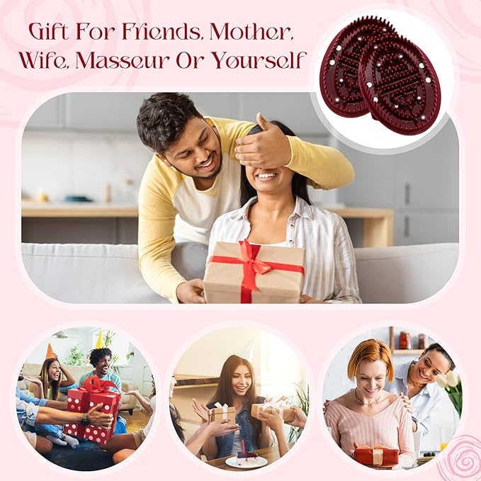 2 Pcs Meridian Massage Brush Magnetic Full Body Meridian Brush Beauty Salon Massage Tools for Full Body SPA Massager Relaxation(Brown)