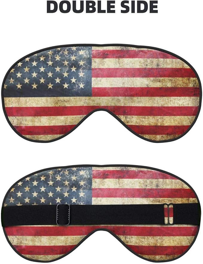 Vintage American Flag Sleeping Eye Mask Eye Mask for Sleeping Soft Comfort Eye Shade Blackout Eye Cover for Deep Rest Travel Nap Meditation