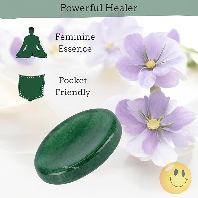 Green Strawberry Worry Stones – Crystal Thumb Worry Stone for Anxiety, Stress – Relaxing and Soothing Balance Stones for Meditation, Stress Relief – Healing Stones and Crystals for Men and Women