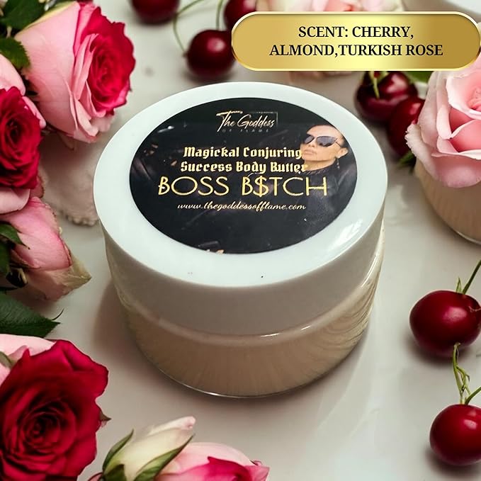 Boss B$tch Body Butter – Ultra-Hydrating Natural Moisturizer with Sunflower Oil, Vitamin E & Shea Butter – Nourish & Empower Your Skin with Bold Confidence – Vegan & Paraben-Free