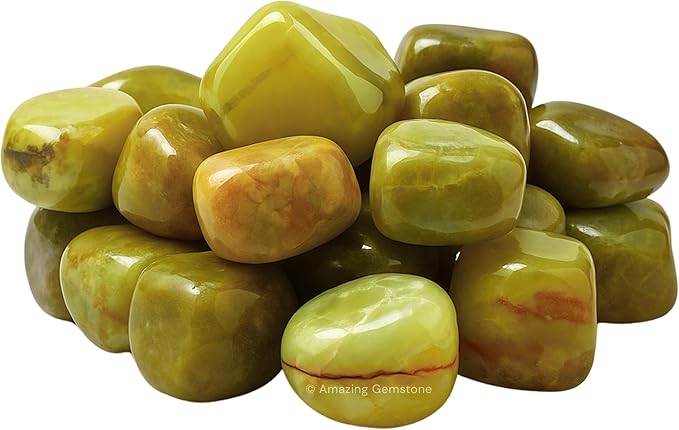 Amazing Gemstone Green Opal Crystals and Healing Stones Tumbled - 1000+ Carats Green Opal Stone, Natural Healing Stones for Energy Balance, Stress Relief - Premium Polished Gems Rocks for Meditation