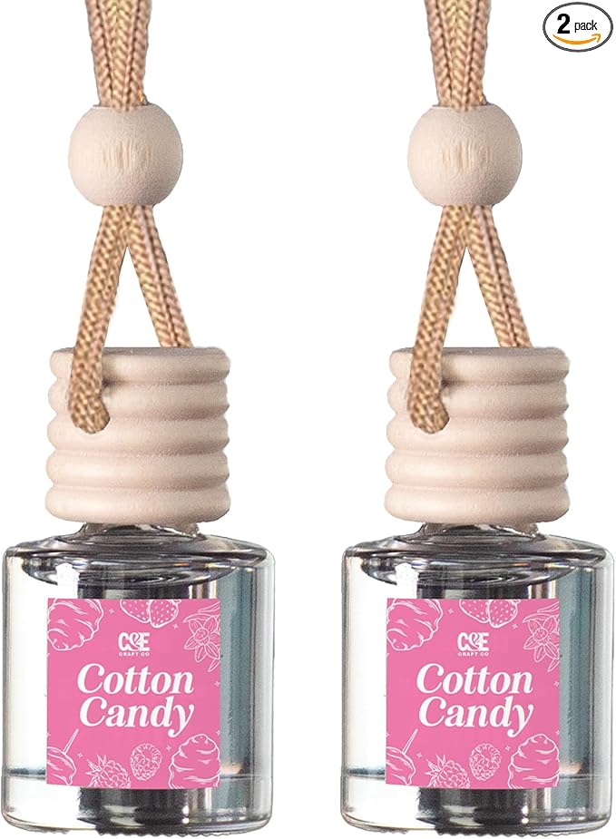 CANDECraftCo Car Air Hanging Fragrance Oil, Car Auto Freshener for Essential Oils, Scents Fragrance Aromatherapy Automobile Diffuser, Long Lasting (Cotton Candy)