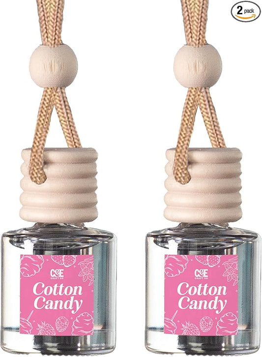 CANDECraftCo Car Air Hanging Fragrance Oil, Car Auto Freshener for Essential Oils, Scents Fragrance Aromatherapy Automobile Diffuser, Long Lasting (Cotton Candy)