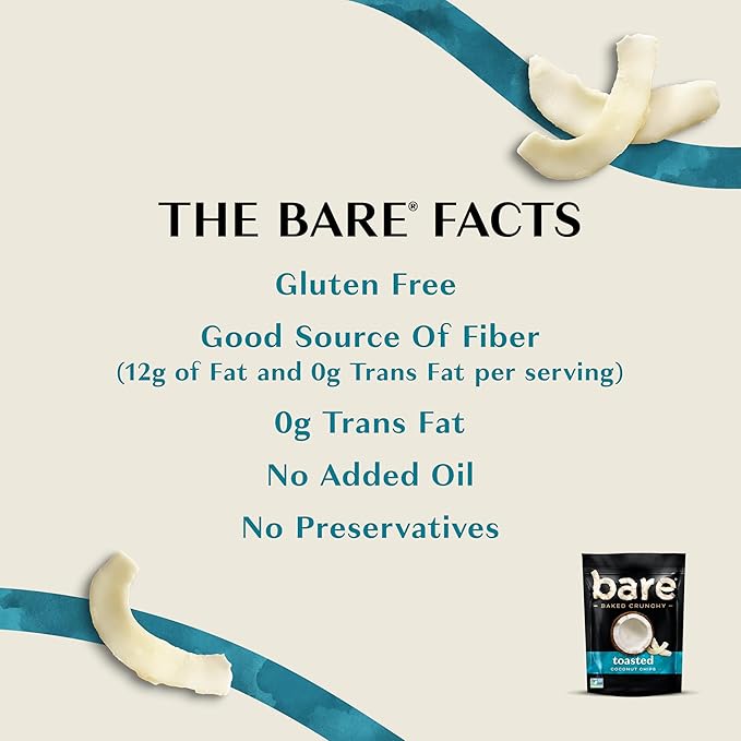 Bare Baked Crunchy, Toasted Coconut, 2.7 Ounce (Pack of 6)