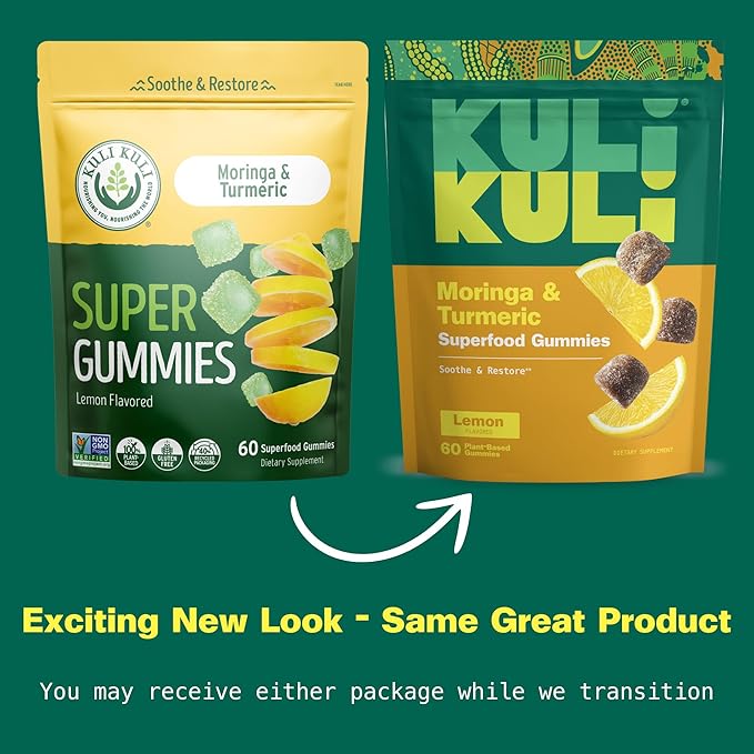 Kuli Kuli Super Energy Gummies - Energy Supplements with Moringa, Caffeine-Free Natural Energy Booster - 60 Non-GMO, Gluten-Free Moringa Gummies