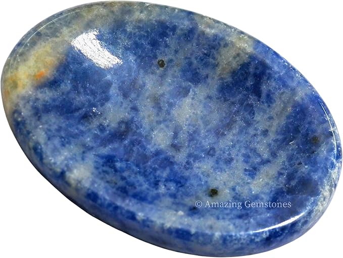 Amazing Gemstone Sodalite Worry Stone Crystals and Healing Stones - Worry Stones for Stress Relief Gifts - Piedra Crystal Fidget for Meditation, Calming, Relaxation
