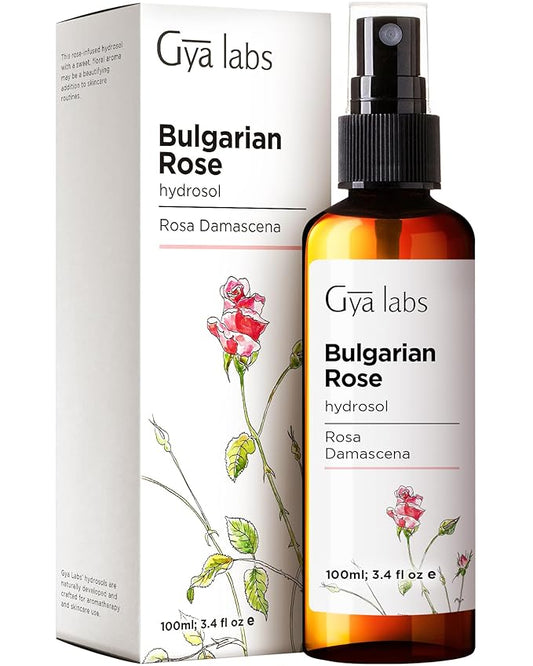 Gya Labs Rose Bulgaria Hydrosol - 3.4 Fl Oz - Face & Body Mist for Skin Toner & Hair Refresher - As Pillow, Room & Linen Spray for Fresh Scent