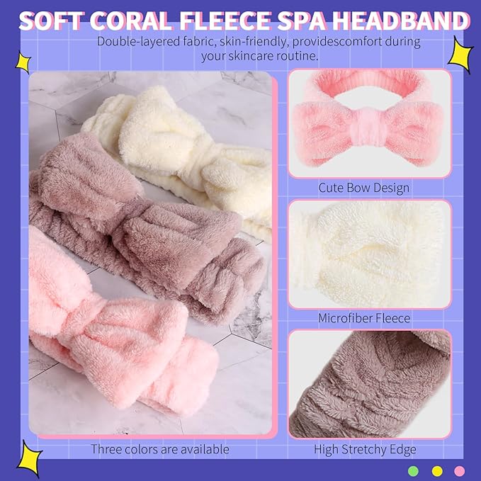 WSYUB Spa Headbands, Makeup Headbands,Bow Headband for Washing Face skincare headbands for women, Hair Bands