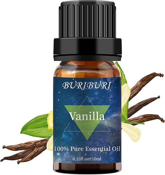 BURIBURI Vanilla Essential Oil, 100% Pure, Undiluted, Natural Aromatherapy Oil for Diffuser, Massage