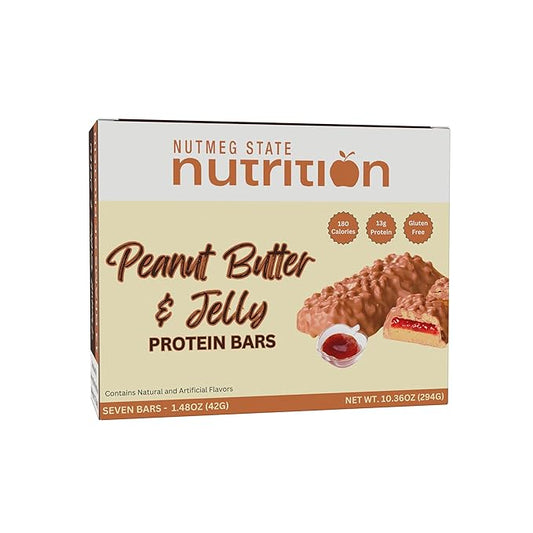 FITWISE - High Protein Layer Bars, 15g Protein, Low Calorie, Low Fat, Low Cholesterol, Aspartame Free, Vegetarian Breakfast Snack Bar, 7 Servings Per Box (Peanut Butter & Jelly)