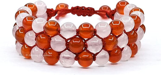 Natural Healing Crystal Bracelet for Women - Mens Bracelet Energy Balancing Gemstones Set - Adjustable Stone Bead Bracelet for Men and Women - Chakra Crystal Therapy Accessory, Meditation