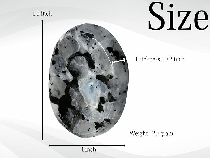 Amazing Gemstone Rainbow Moonstone Worry Stone Crystals, Healing Stones