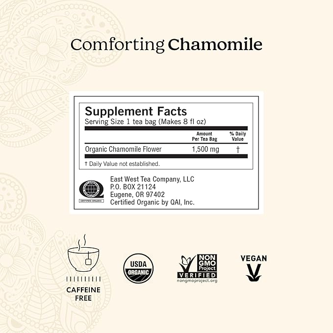 Yogi Tea Comforting Chamomile Tea - 16 Tea Bags per Pack (4 Packs) - Organic Chamomile Tea Bags - Supports a Good Night's Sleep & Occasional Stomach Discomfort - Made from Organic Chamomile Flower