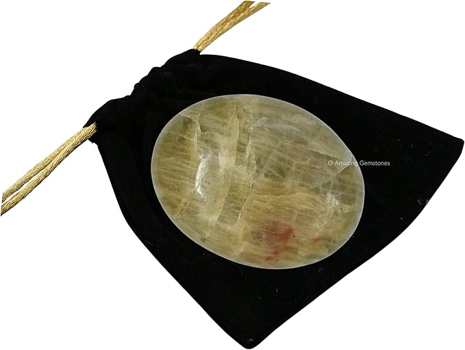 Amazing Gemstone Yellow Aquamarine Crystals and Healing Stones - Large Palm Stone Crystals Piedra - Crystal for Good Luck, Positive Energy, Meditation - Unique Stocking Stuffers, Gifts for Women, Men