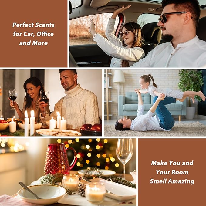 Fragrance Oil Dessert Set, Scented Oil for Soap & Candle Making, Essential Oils for Diffuser-Coffee, Vanilla, Chocolate and More(6 * 10ML), for Halloween, Thanksgiving