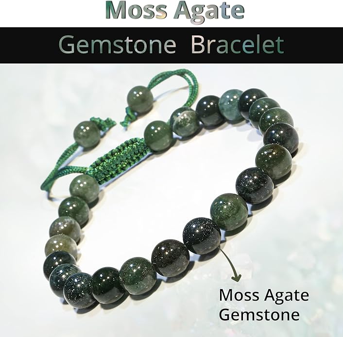 Energy Protection Crystal Handmade Adjustable Bead Bracelet Perfect for Men, Women’s Gift - Gemstone Healing Stretch Bracelet Pulsera Para Hombre Mujer Stocking Stuffer